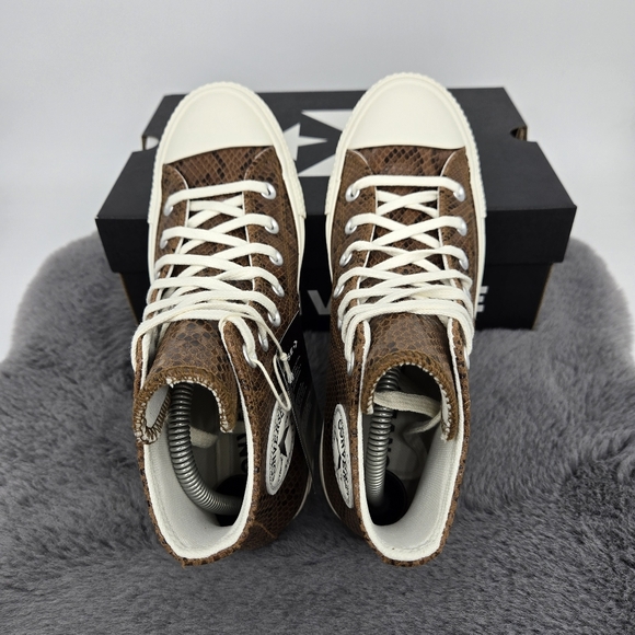 Converse Chuck Taylor All Star High Snakeskin Dark Whiskey Women's Shoes Size 7 - Picture 5 of 8